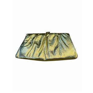 Vintage 1960s Gold Lamé Metallic Evening Clutch Purse